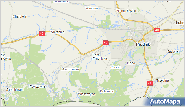 mapa Łąka Prudnicka, Łąka Prudnicka na mapie Targeo