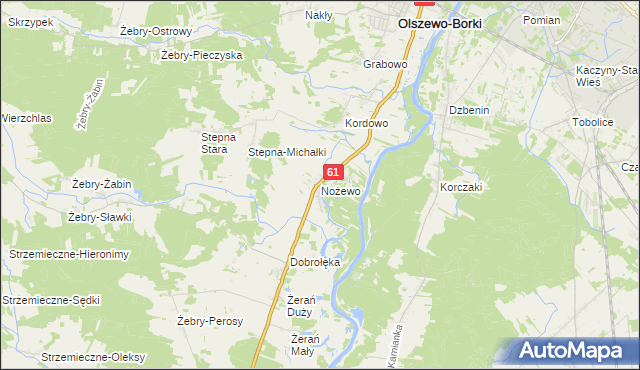 mapa Nożewo, Nożewo na mapie Targeo