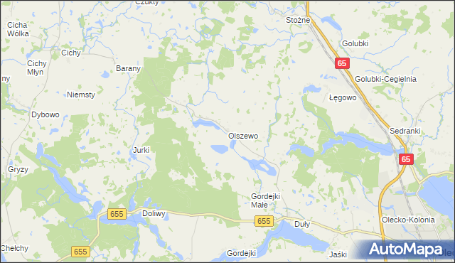 mapa Olszewo gmina Olecko, Olszewo gmina Olecko na mapie Targeo
