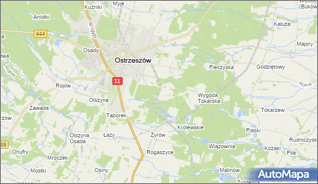 mapa Ostrzeszów-Pustkowie, Ostrzeszów-Pustkowie na mapie Targeo