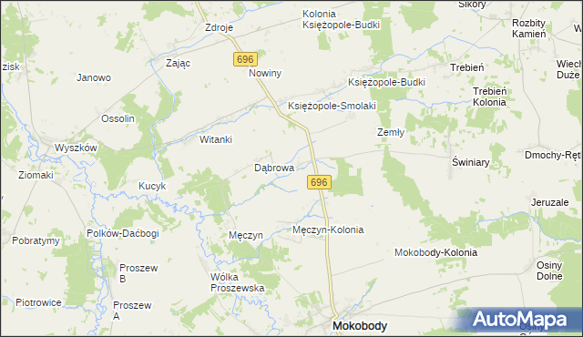 mapa Skupie gmina Mokobody, Skupie gmina Mokobody na mapie Targeo