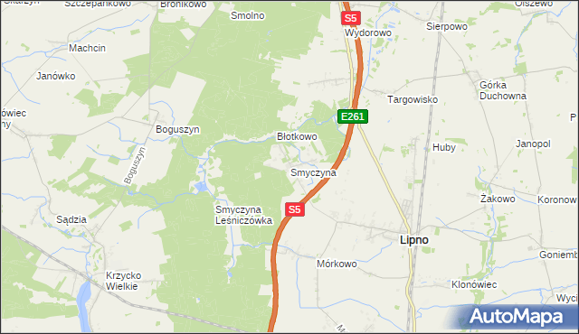 mapa Smyczyna, Smyczyna na mapie Targeo