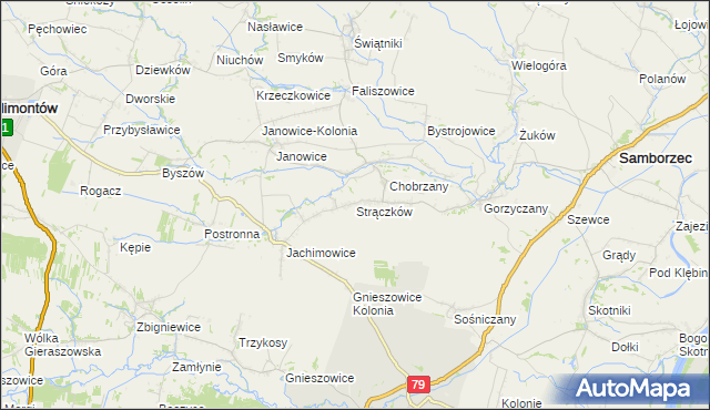 mapa Strączków, Strączków na mapie Targeo