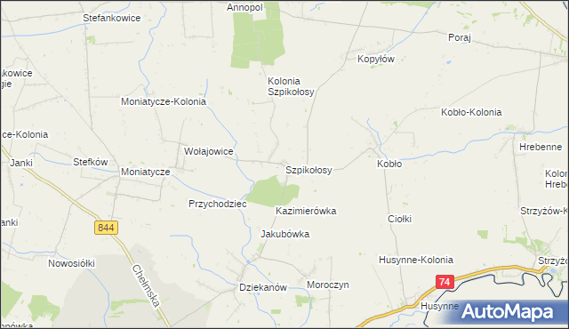 mapa Szpikołosy, Szpikołosy na mapie Targeo