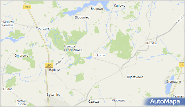 mapa Tłukomy, Tłukomy na mapie Targeo