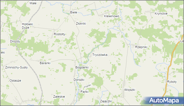 mapa Tryczówka, Tryczówka na mapie Targeo