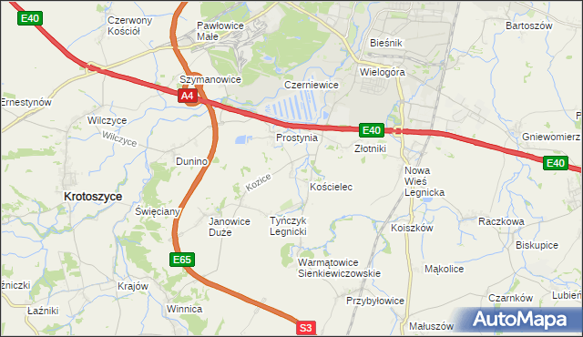 mapa Babin gmina Krotoszyce, Babin gmina Krotoszyce na mapie Targeo