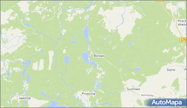 mapa Borowo gmina Kalisz Pomorski, Borowo gmina Kalisz Pomorski na mapie Targeo