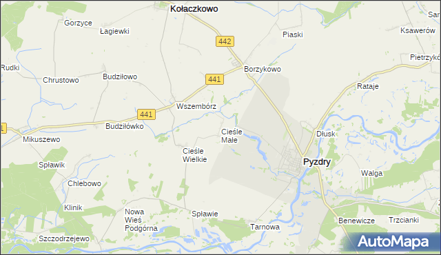 mapa Cieśle Małe, Cieśle Małe na mapie Targeo