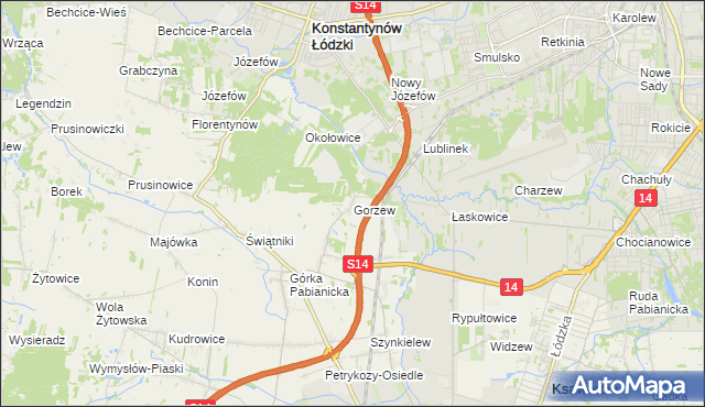 mapa Gorzew, Gorzew na mapie Targeo