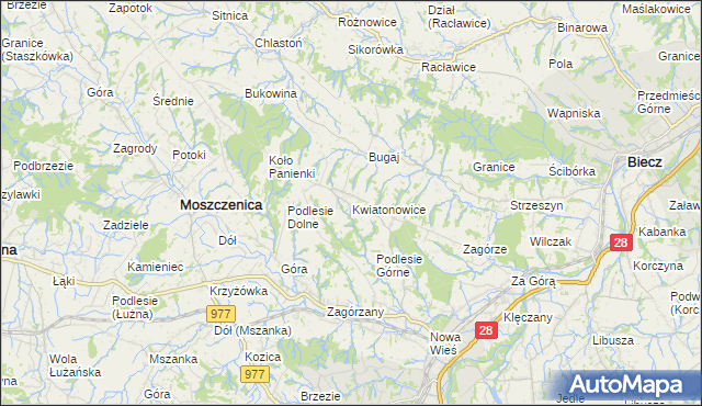 mapa Kwiatonowice, Kwiatonowice na mapie Targeo