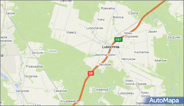 mapa Lubochnia-Górki, Lubochnia-Górki na mapie Targeo