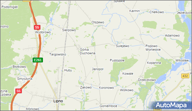mapa Ratowice gmina Lipno, Ratowice gmina Lipno na mapie Targeo