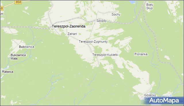 mapa Tereszpol-Kukiełki, Tereszpol-Kukiełki na mapie Targeo