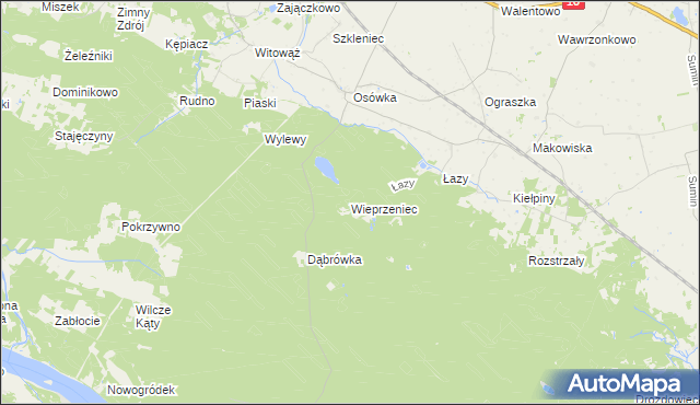 mapa Wieprzeniec, Wieprzeniec na mapie Targeo