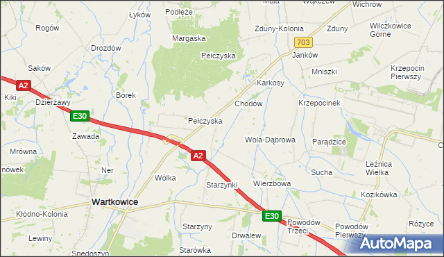 mapa Wola Niedźwiedzia, Wola Niedźwiedzia na mapie Targeo