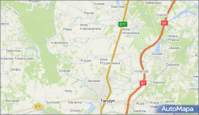 mapa Wola Przypkowska, Wola Przypkowska na mapie Targeo