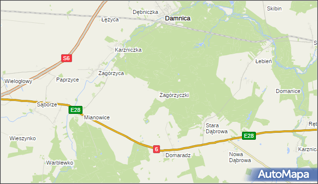 mapa Zagórzyczki, Zagórzyczki na mapie Targeo