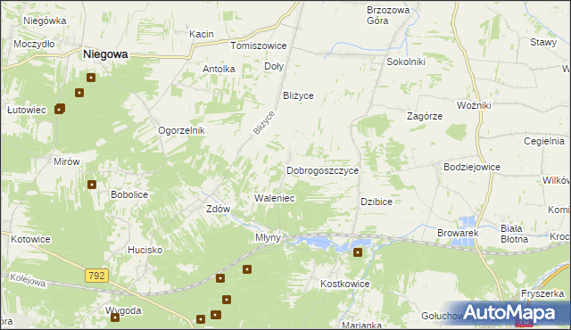 mapa Dobrogoszczyce, Dobrogoszczyce na mapie Targeo