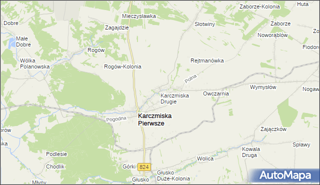 mapa Karczmiska Drugie, Karczmiska Drugie na mapie Targeo