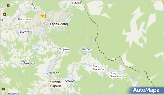 mapa Karpno gmina Lądek-Zdrój, Karpno gmina Lądek-Zdrój na mapie Targeo