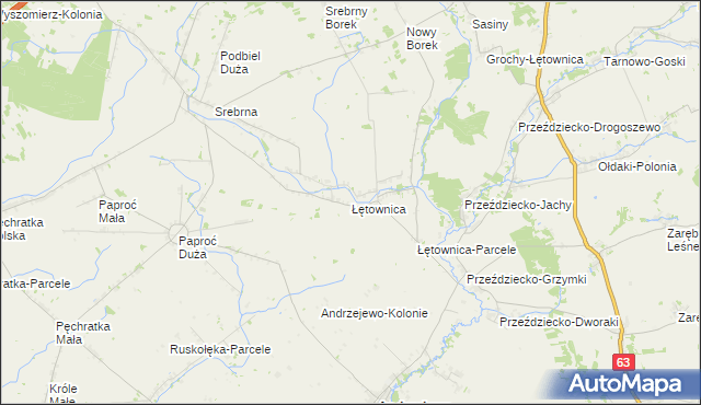 mapa Łętownica, Łętownica na mapie Targeo