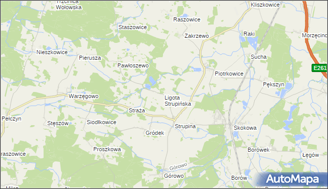mapa Ligota Strupińska, Ligota Strupińska na mapie Targeo