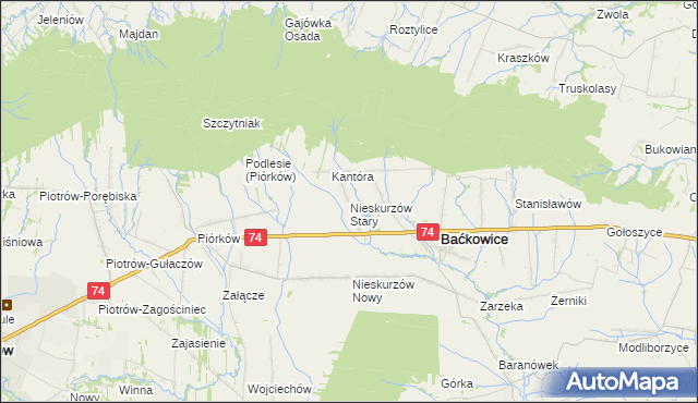 mapa Nieskurzów Stary, Nieskurzów Stary na mapie Targeo