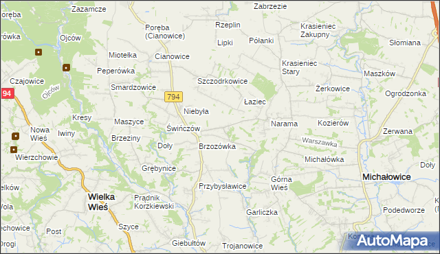 mapa Owczary gmina Zielonki, Owczary gmina Zielonki na mapie Targeo