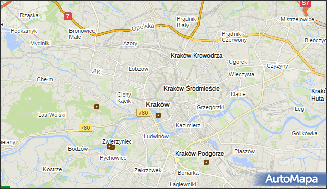 mapa Stare Miasto gmina Kraków, Stare Miasto gmina Kraków na mapie Targeo