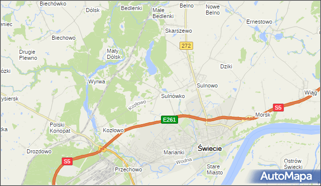 mapa Sulnówko, Sulnówko na mapie Targeo