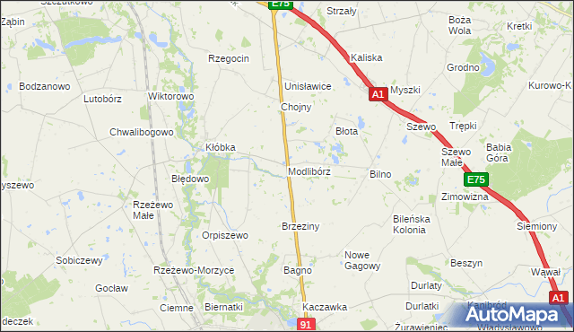 mapa Modlibórz, Modlibórz na mapie Targeo