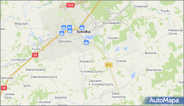 mapa Nowa Kamionka gmina Sokółka, Nowa Kamionka gmina Sokółka na mapie Targeo