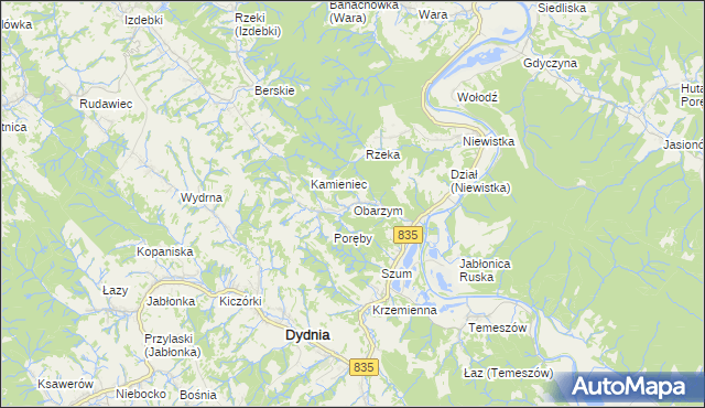 mapa Obarzym, Obarzym na mapie Targeo