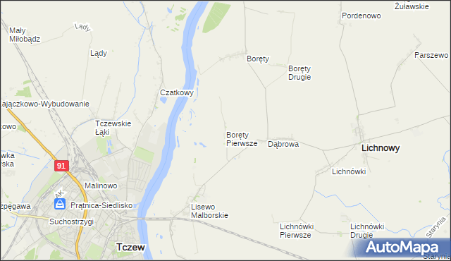 mapa Boręty Pierwsze, Boręty Pierwsze na mapie Targeo