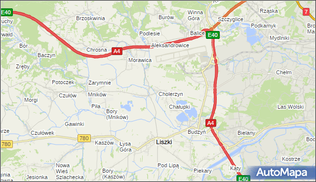 mapa Cholerzyn, Cholerzyn na mapie Targeo