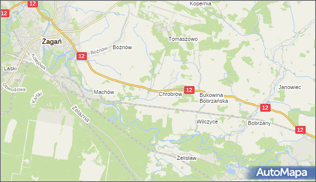 mapa Chrobrów, Chrobrów na mapie Targeo
