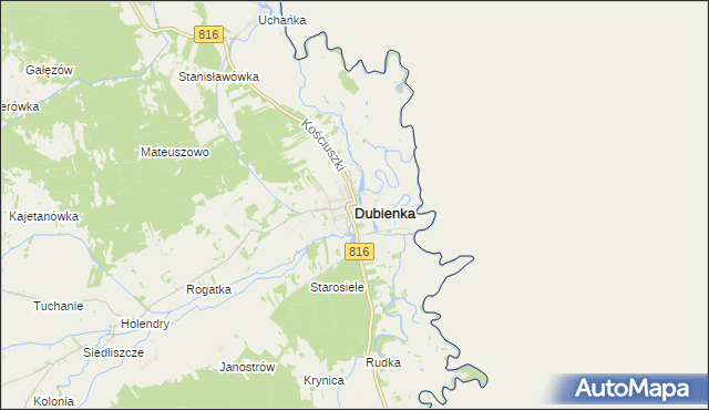 mapa Dubienka, Dubienka na mapie Targeo