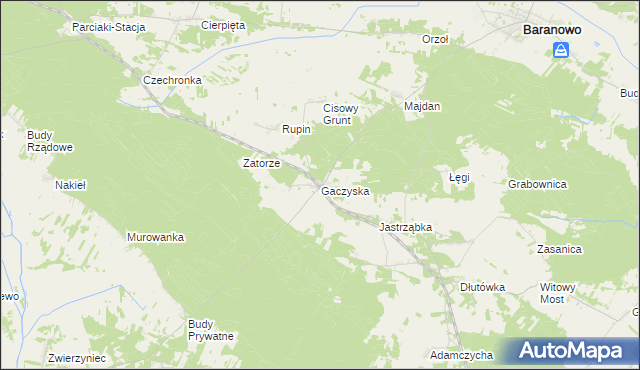 mapa Gaczyska, Gaczyska na mapie Targeo