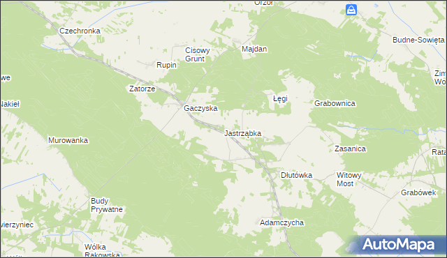 mapa Jastrząbka, Jastrząbka na mapie Targeo