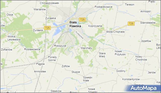 mapa Marchaty, Marchaty na mapie Targeo