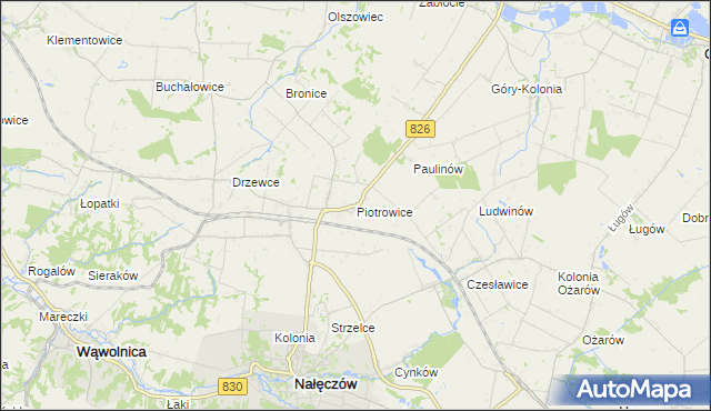 mapa Piotrowice gmina Nałęczów, Piotrowice gmina Nałęczów na mapie Targeo