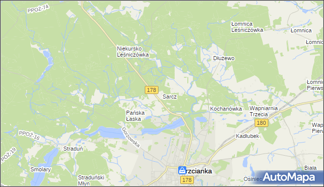 mapa Sarcz, Sarcz na mapie Targeo