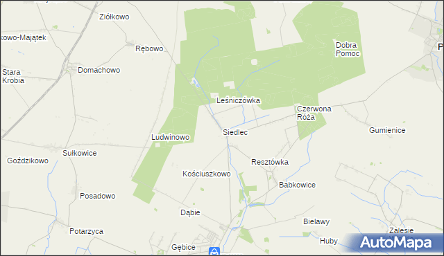 mapa Siedlec gmina Pępowo, Siedlec gmina Pępowo na mapie Targeo