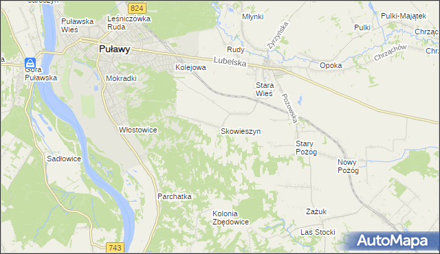 mapa Skowieszyn, Skowieszyn na mapie Targeo