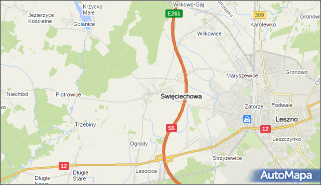 mapa Święciechowa, Święciechowa na mapie Targeo