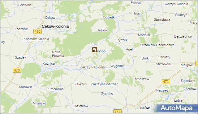 mapa Annopol Kolonia, Annopol Kolonia na mapie Targeo
