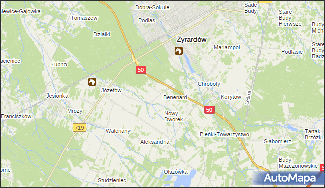 mapa Benenard, Benenard na mapie Targeo