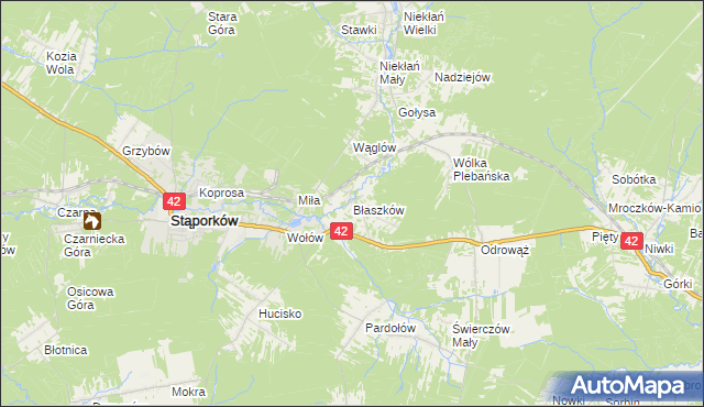 mapa Błaszków, Błaszków na mapie Targeo