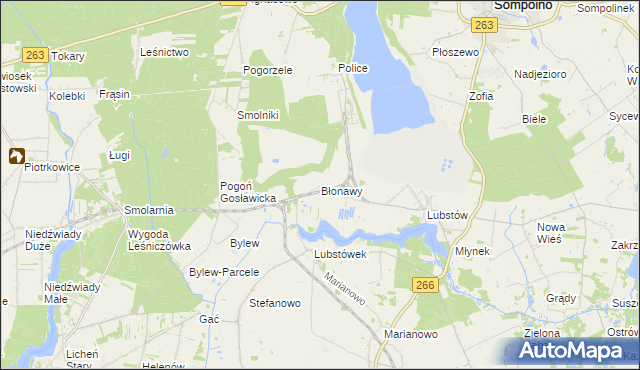 mapa Błonawy, Błonawy na mapie Targeo